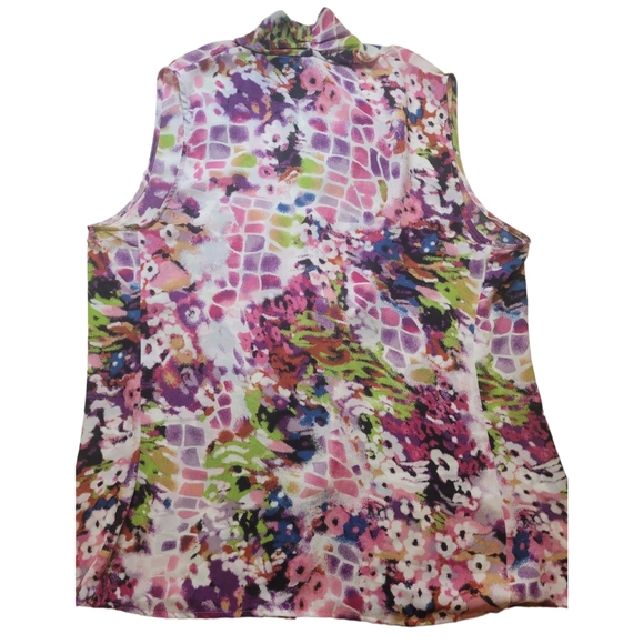 Belissimo Abstract Print Sleeveless Blouse XL - Picture 2 of 2